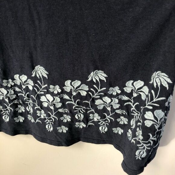 J. Jill blue embroidered knit dress cotton modal blend tank a line sz xs pockets - Picture 3 of 11